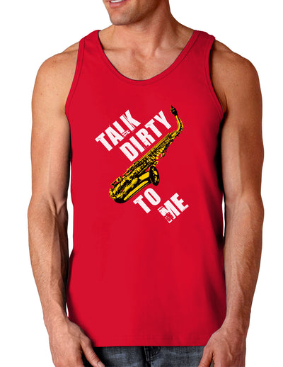 Talk Dirty To Me Saxophone Dark Loose Tank Top-Mens Loose Tank Top-TooLoud-Red-Small-Davson Sales