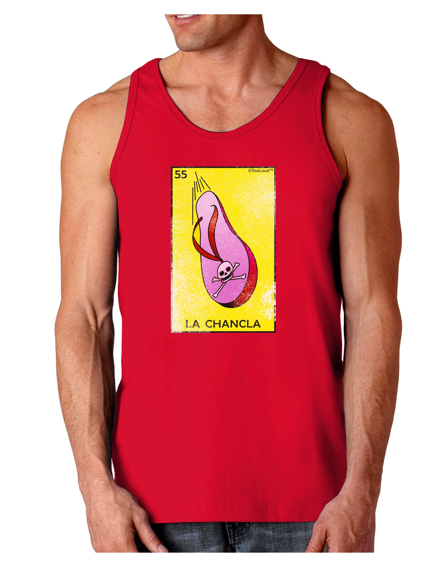 La Chancla Loteria Distressed Dark Loose Tank Top by-Mens Loose Tank Top-TooLoud-Red-Small-Davson Sales
