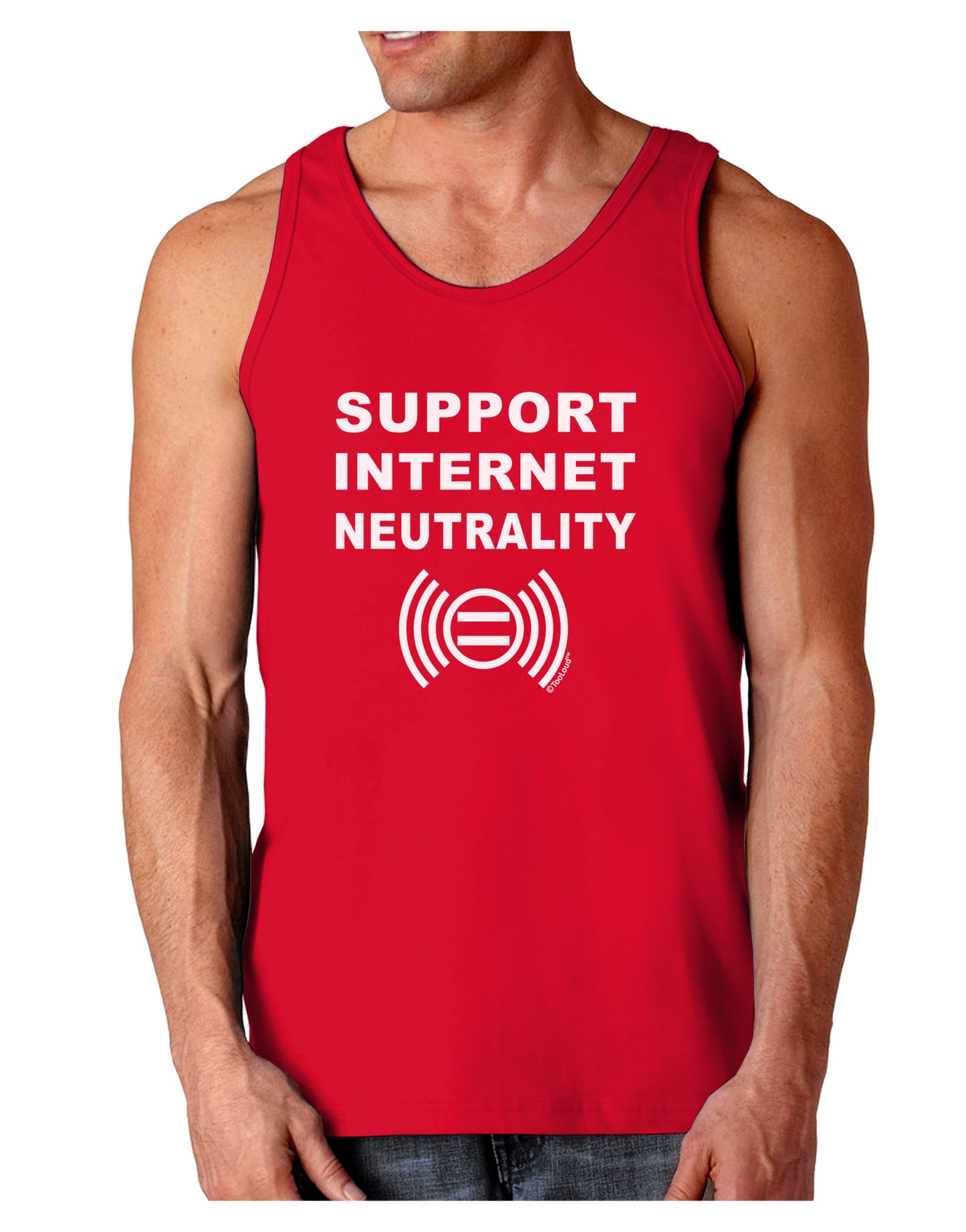 Support Internet Neutrality Dark Loose Tank Top-Mens Loose Tank Top-TooLoud-Red-Small-Davson Sales