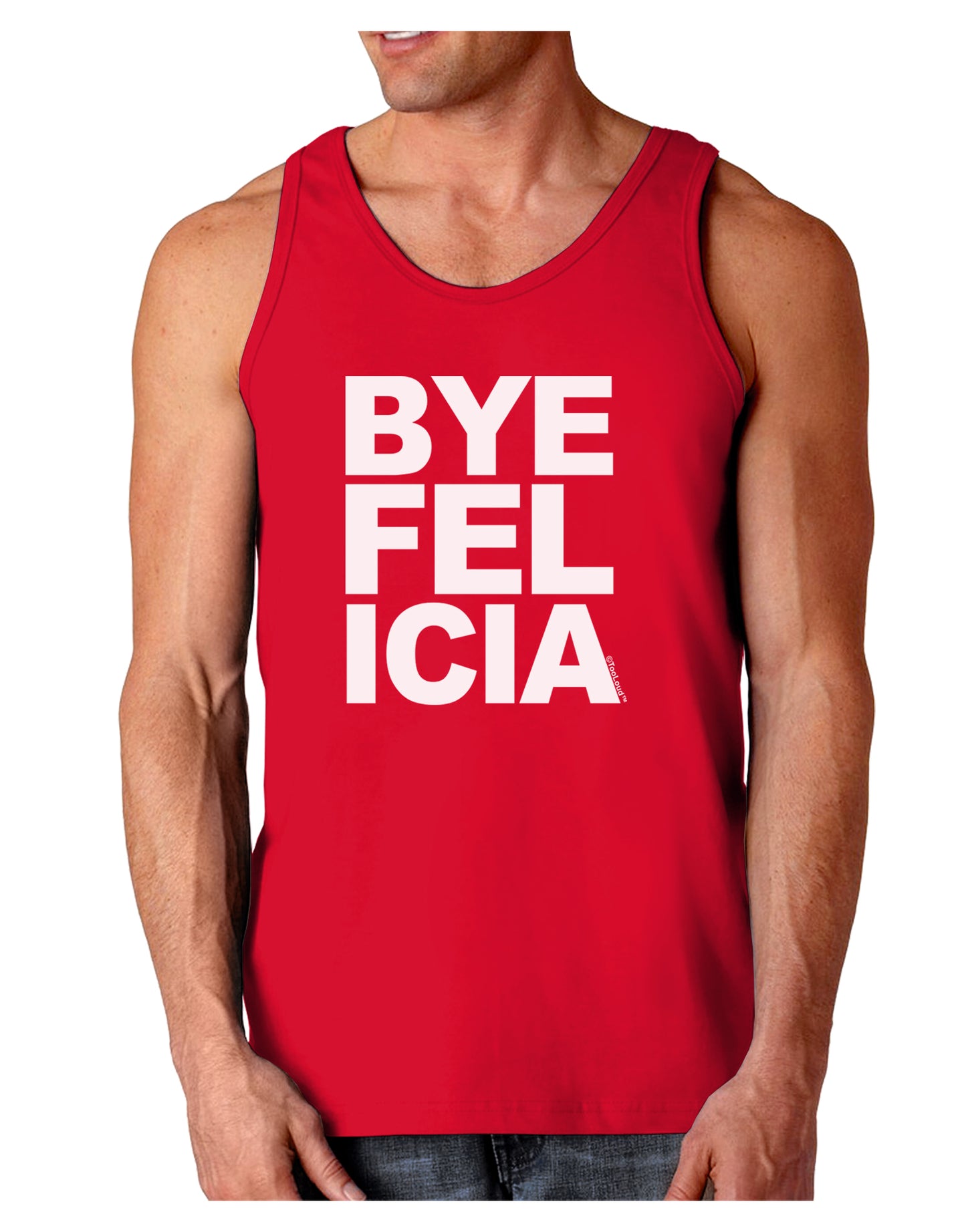Bye Felicia Dark Loose Tank Top-Mens Loose Tank Top-TooLoud-Red-Small-Davson Sales