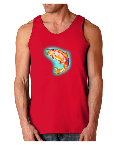 Rainbow Trout WaterColor Dark Loose Tank Top-Mens Loose Tank Top-TooLoud-Red-Small-Davson Sales