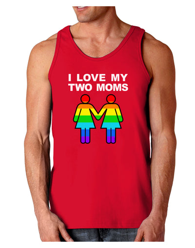 I Love My Two Moms LGBT Dark Loose Tank Top-Mens Loose Tank Top-TooLoud-Red-Small-Davson Sales