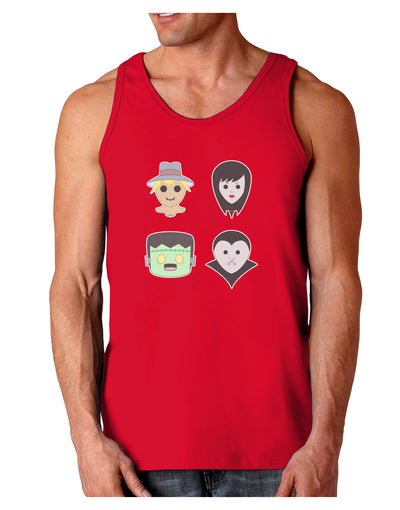 Four Lil Monsters - Halloween Design Dark Loose Tank Top-Mens Loose Tank Top-TooLoud-Red-Small-Davson Sales