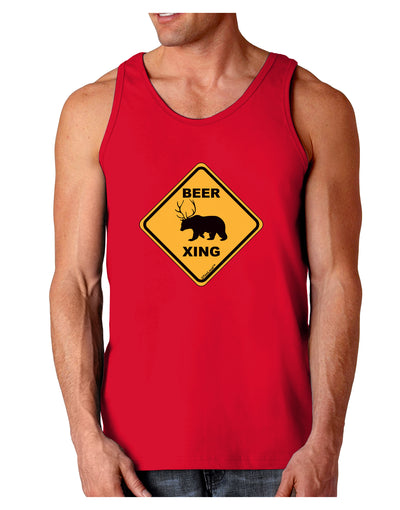 Beer Xing Dark Loose Tank Top-Mens Loose Tank Top-TooLoud-Red-Small-Davson Sales