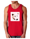 TooLoud White Wolf Head Cutout Dark Loose Tank Top-Mens Loose Tank Top-TooLoud-Red-Small-Davson Sales