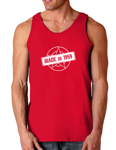 TooLoud 60th Birthday Gift Made in 1959 Dark Loose Tank Top-Mens Loose Tank Top-TooLoud-Red-Small-Davson Sales