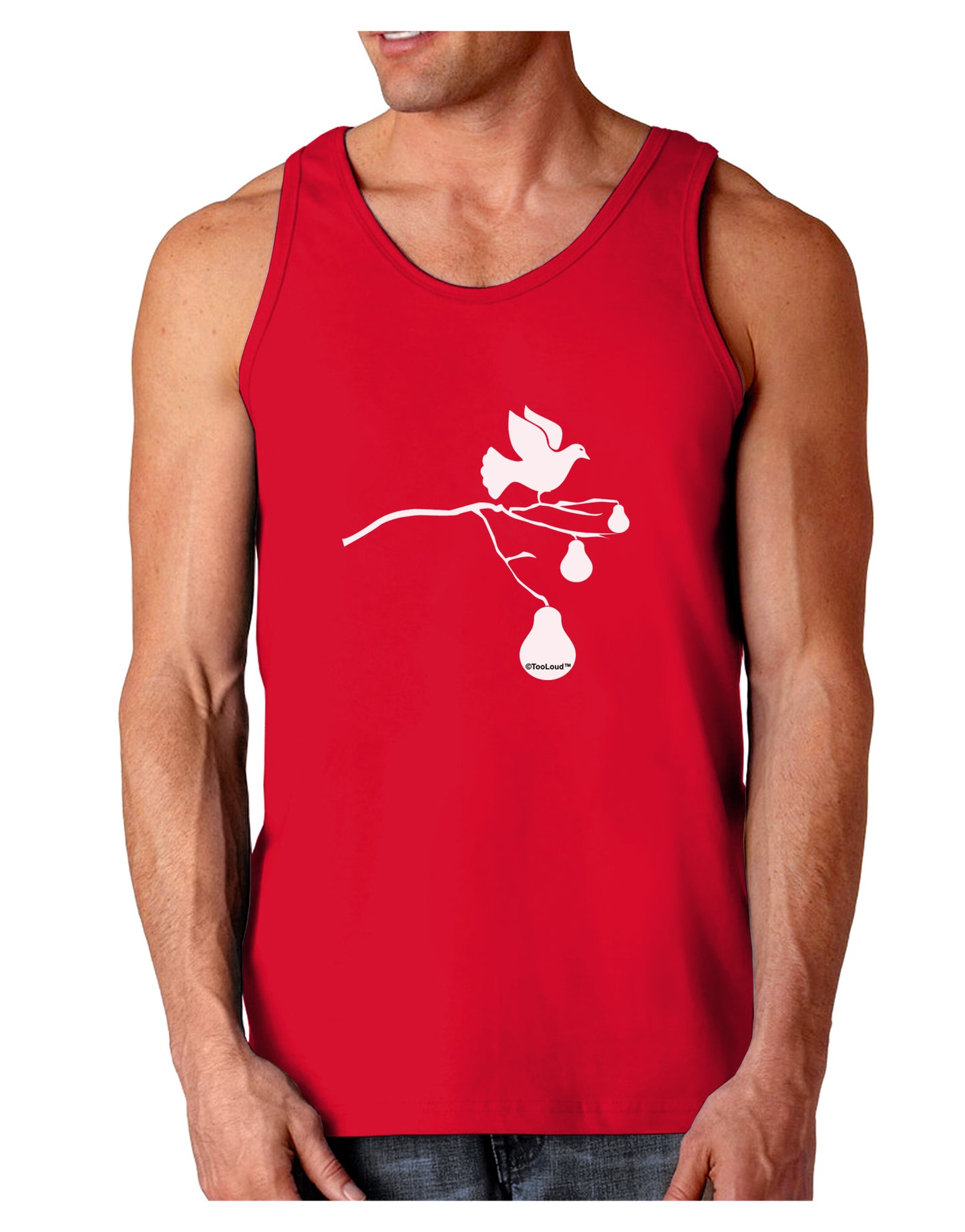 Partridge In A Pear Tree Dark Loose Tank Top-Mens Loose Tank Top-TooLoud-Red-Small-Davson Sales