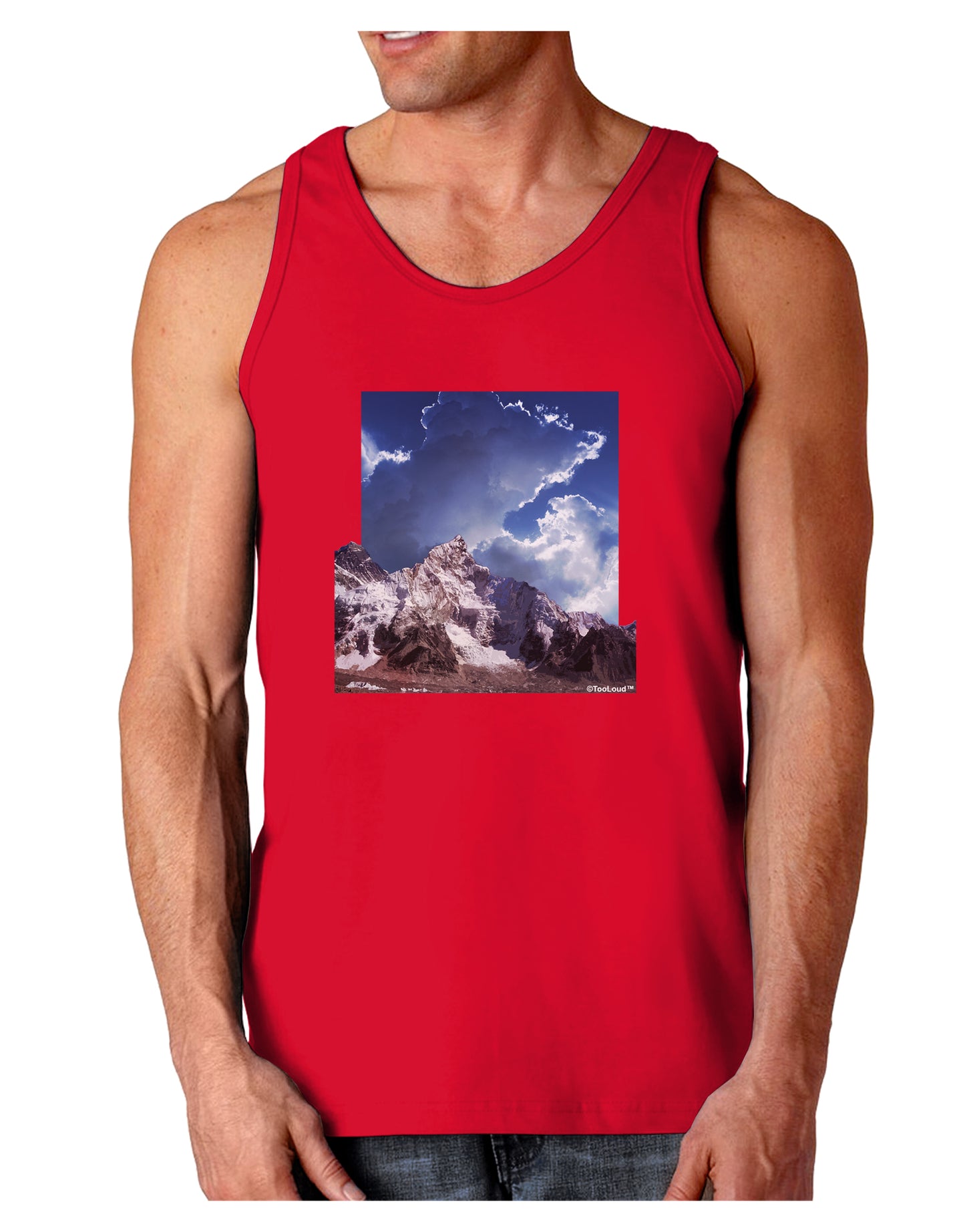 Mountain Pop Out Dark Loose Tank Top by TooLoud-Mens Loose Tank Top-TooLoud-Red-Small-Davson Sales