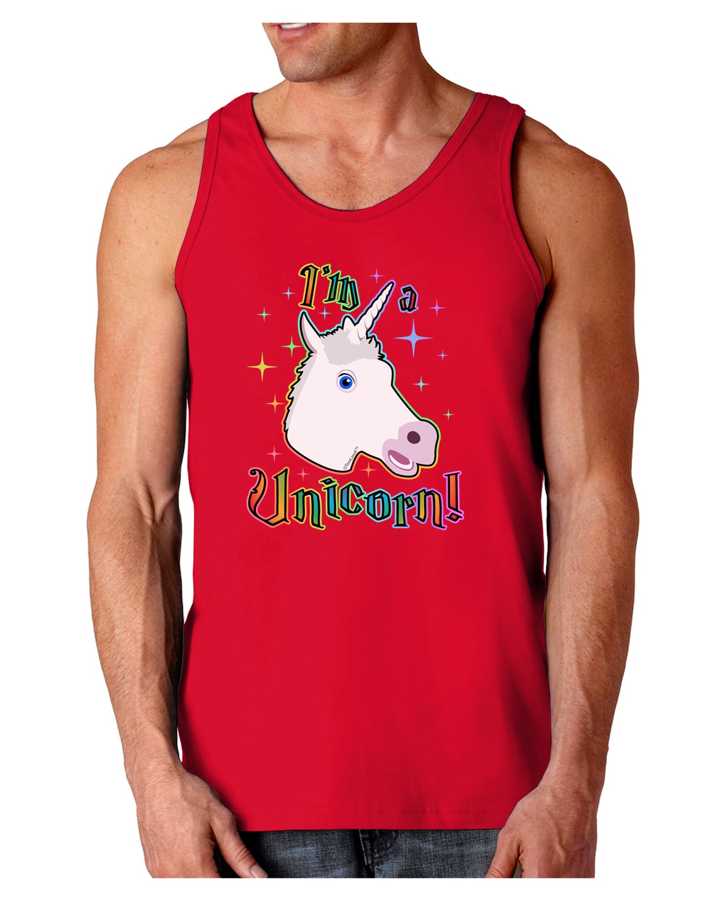 I'm a Unicorn Dark Loose Tank Top-Mens Loose Tank Top-TooLoud-Red-Small-Davson Sales