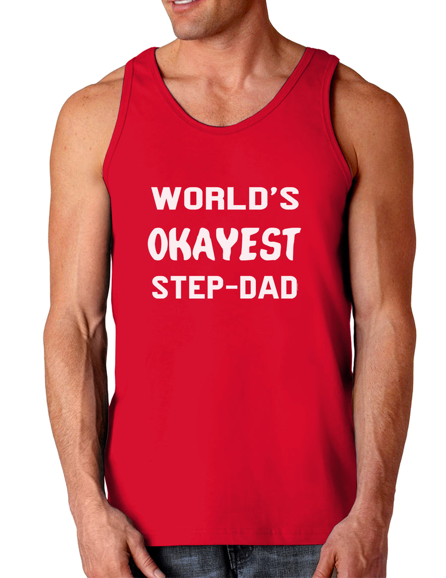 World's Okayest Step-Dad Dark Loose Tank Top-Mens Loose Tank Top-TooLoud-Black-Small-Davson Sales