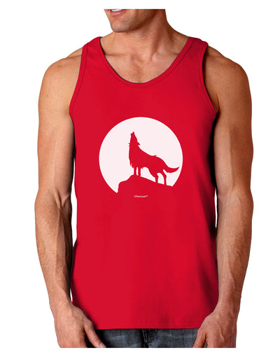 Wolf Howling at the Moon - Design #1 Dark Loose Tank Top by TooLoud-Mens Loose Tank Top-TooLoud-Red-Small-Davson Sales