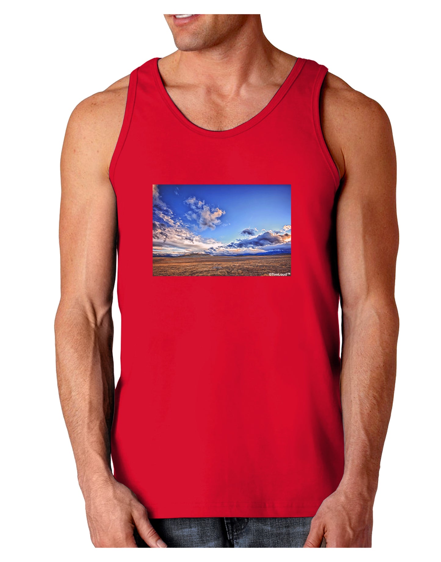 Garden of the Gods Colorado Dark Loose Tank Top-Mens Loose Tank Top-TooLoud-Red-Small-Davson Sales