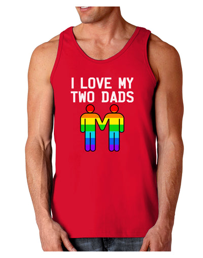 I Love My Two Dads LGBT Dark Loose Tank Top-Mens Loose Tank Top-TooLoud-Red-Small-Davson Sales