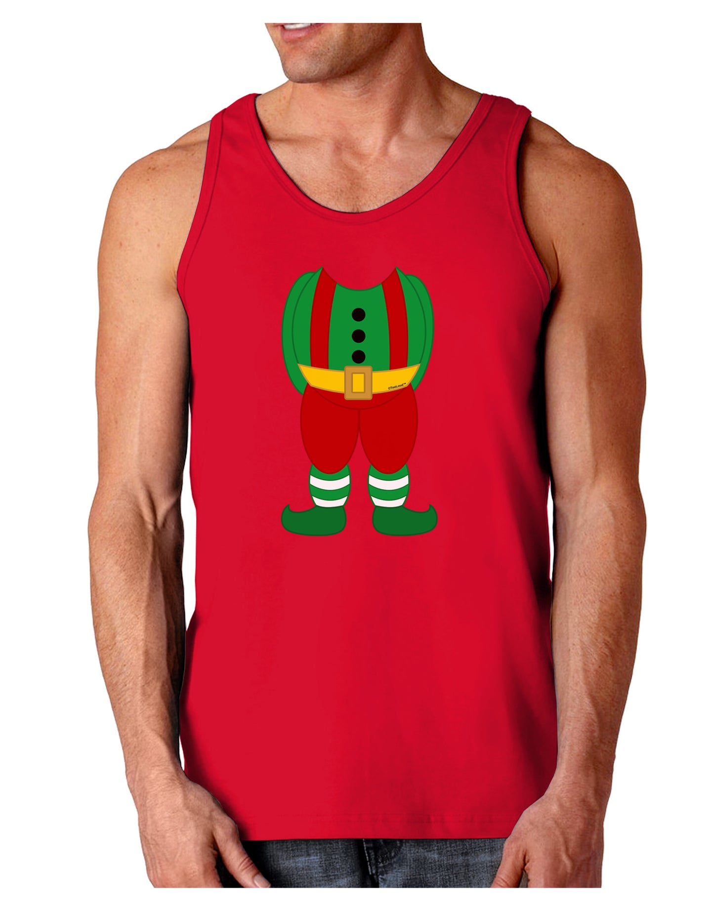 Christmas Elf Boy Character Body Dark Loose Tank Top-Mens Loose Tank Top-TooLoud-Red-Small-Davson Sales
