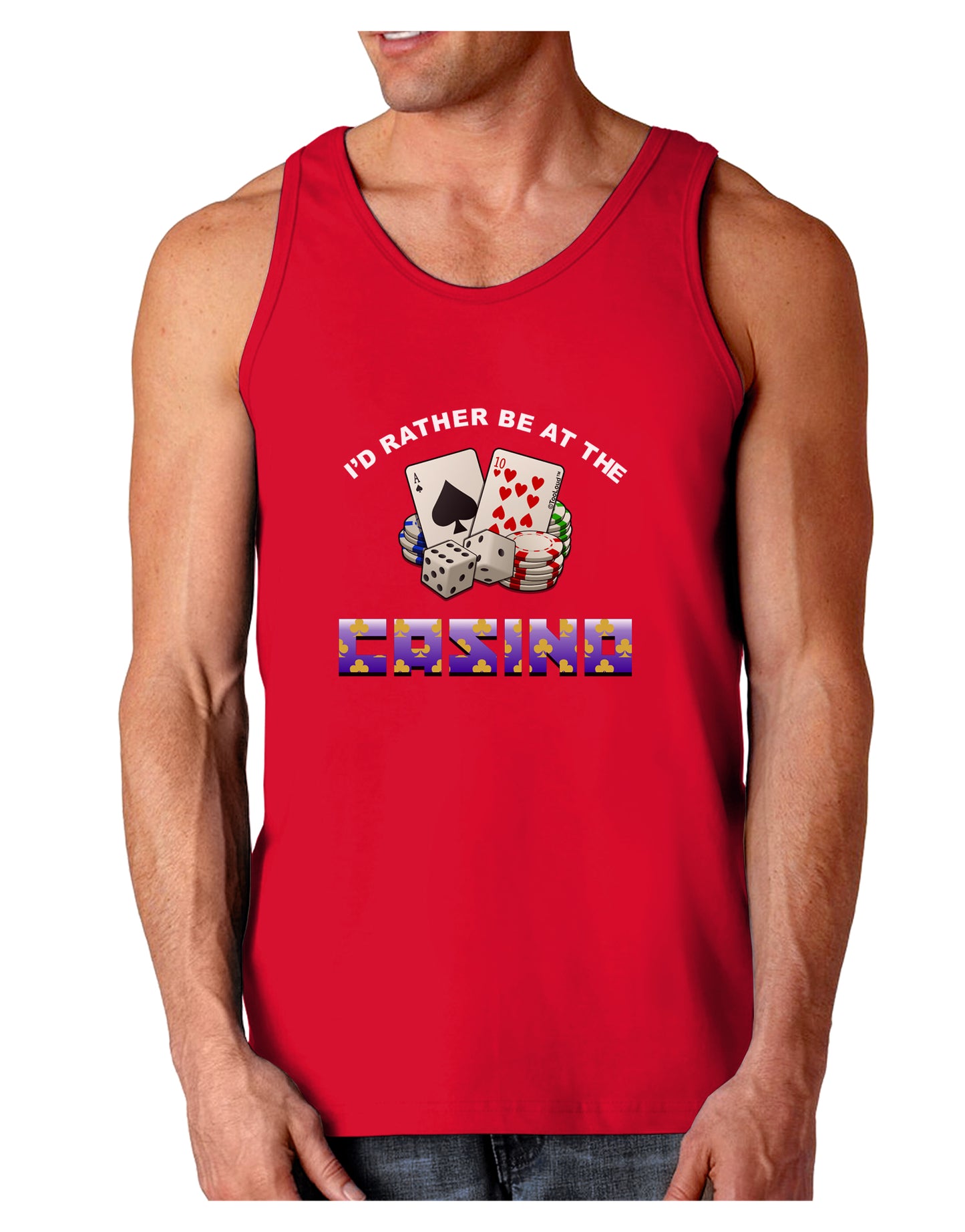 I'd Rather Be At The Casino Funny Dark Loose Tank Top by TooLoud-Mens Loose Tank Top-TooLoud-Red-Small-Davson Sales