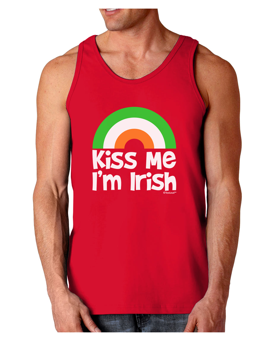 Irish Flag Rainbow - Kiss Me I'm Irish Dark Loose Tank Top by TooLoud-Mens Loose Tank Top-TooLoud-Black-Small-Davson Sales