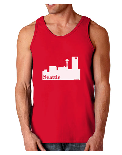 Seattle Skyline with Space Needle Dark Loose Tank Top by TooLoud-Mens Loose Tank Top-TooLoud-Red-Small-Davson Sales