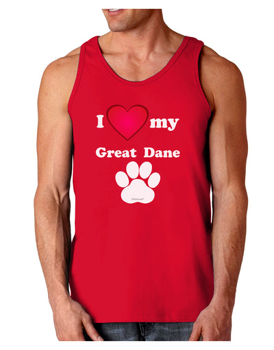 I Heart My Great Dane Dark Loose Tank Top by TooLoud-Mens Loose Tank Top-TooLoud-Red-Small-Davson Sales