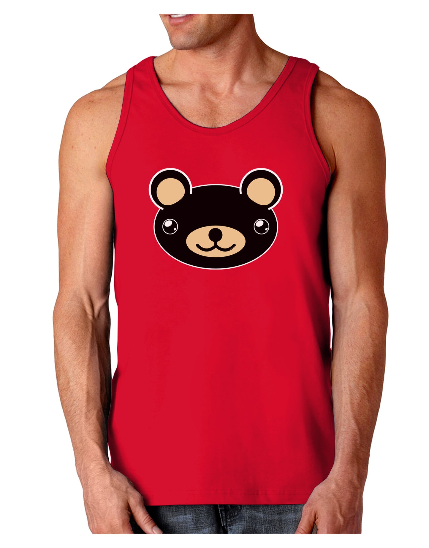 Kyu-T Head - Night Beartholomew Teddy Bear Dark Loose Tank Top-Mens Loose Tank Top-TooLoud-Red-Small-Davson Sales