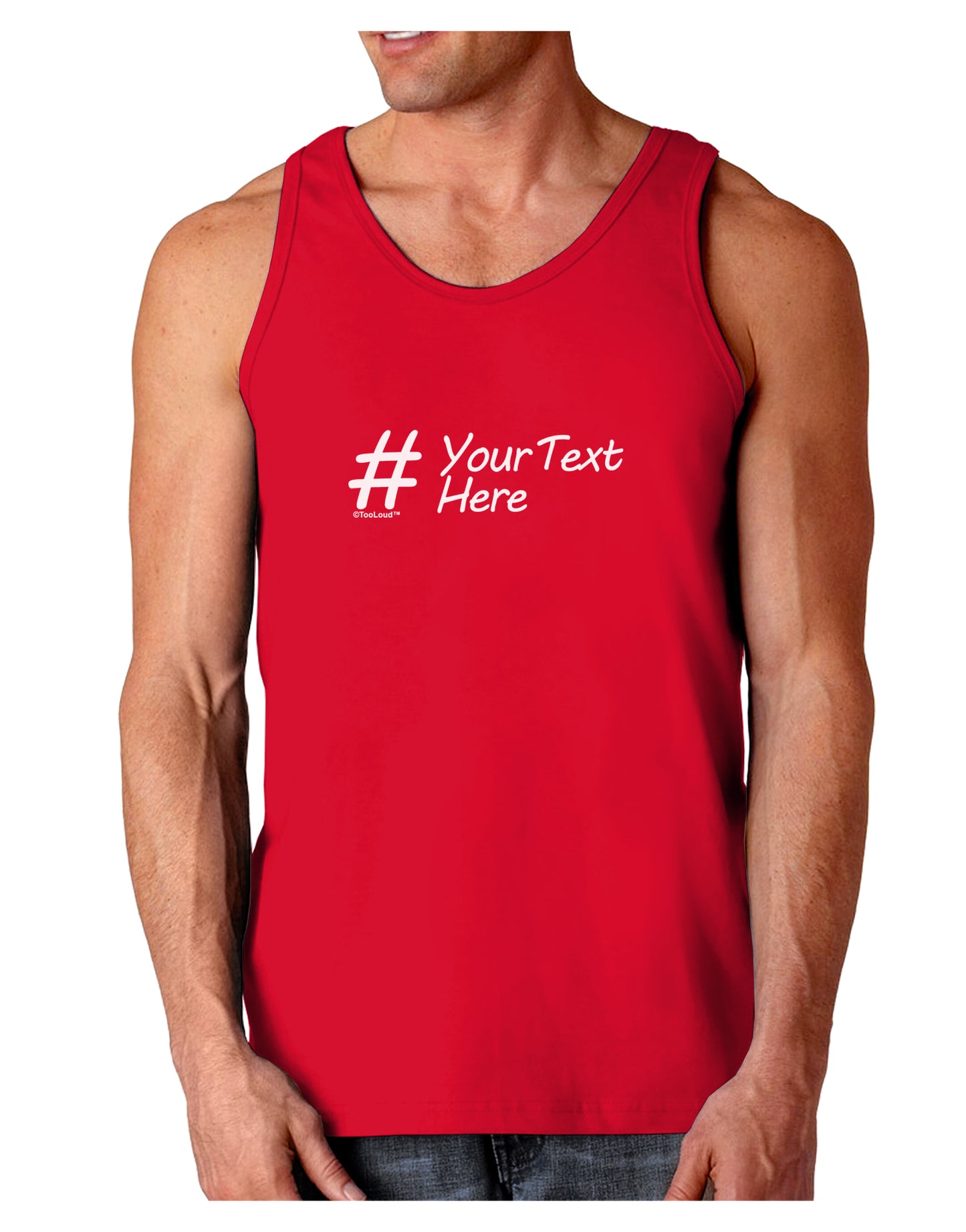 Personalized Hashtag Dark Loose Tank Top by TooLoud-Mens Loose Tank Top-TooLoud-Red-Small-Davson Sales
