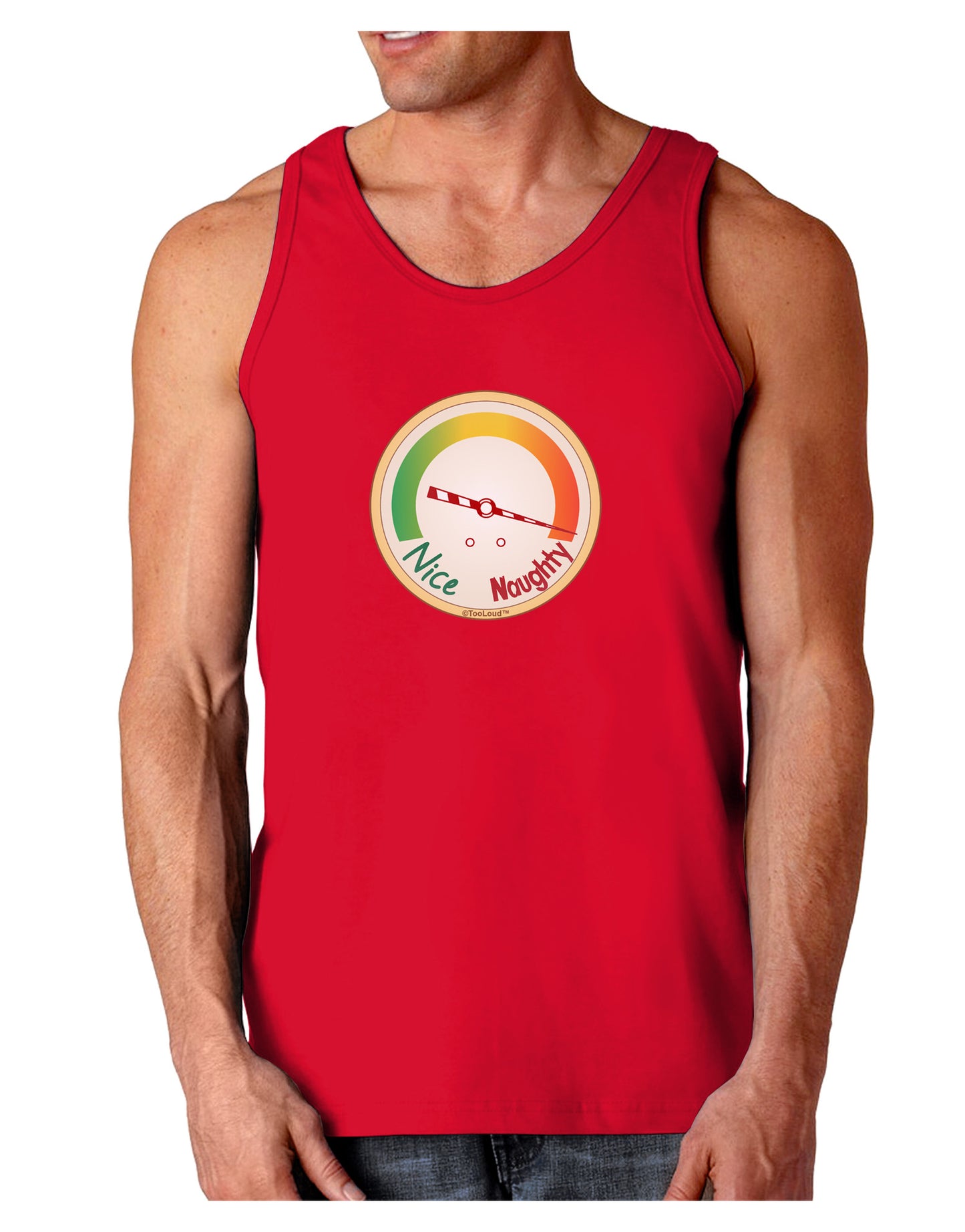 Naughty or Nice Meter Naughty Dark Loose Tank Top-Mens Loose Tank Top-TooLoud-Red-Small-Davson Sales