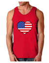 American Flag Heart Design Dark Loose Tank Top by TooLoud-Mens Loose Tank Top-TooLoud-Red-Small-Davson Sales