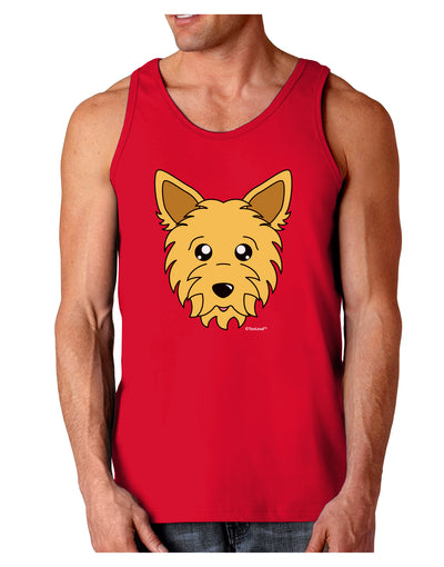 Cute Yorkshire Terrier Yorkie Dog Dark Loose Tank Top by TooLoud-Mens Loose Tank Top-TooLoud-Red-Small-Davson Sales