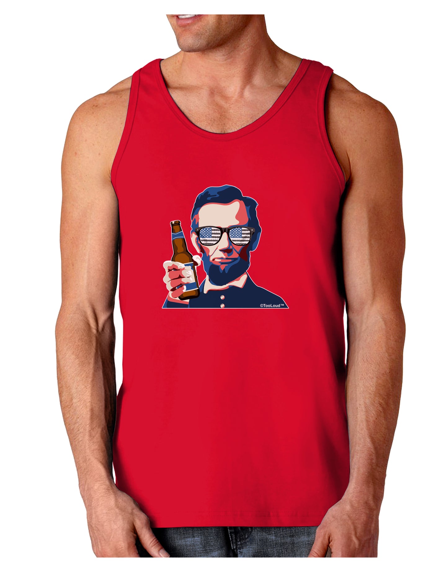 Abraham Drinkoln Dark Loose Tank Top-Mens Loose Tank Top-TooLoud-Red-Small-Davson Sales