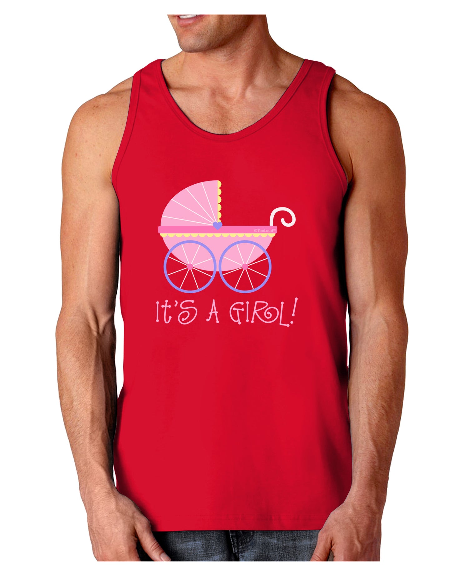 It's a Girl - Baby Carriage Dark Loose Tank Top-Mens Loose Tank Top-TooLoud-Red-Small-Davson Sales