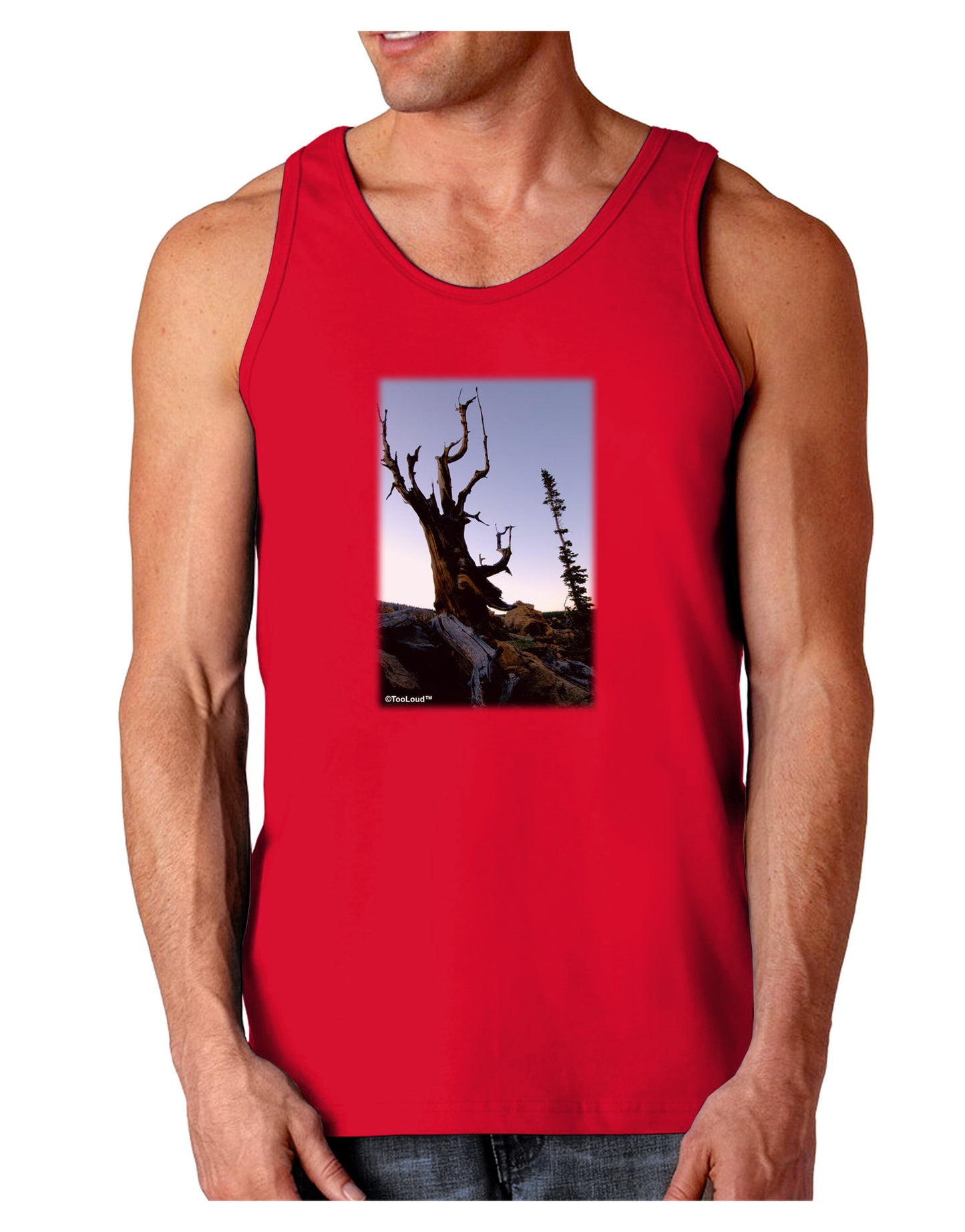 Colorado Mountain Scenery Dark Loose Tank Top-Mens Loose Tank Top-TooLoud-Red-Small-Davson Sales