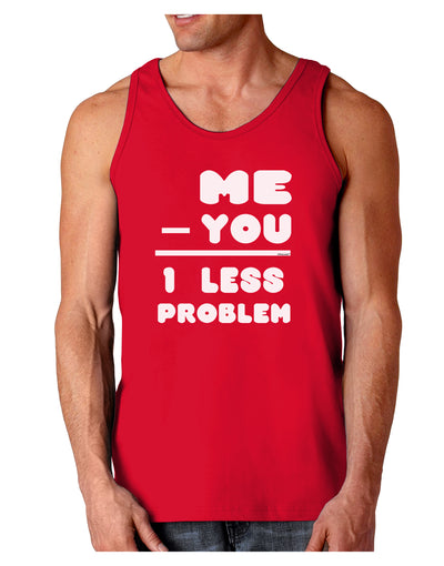 Me - You = 1 Less Problem Dark Loose Tank Top-Mens Loose Tank Top-TooLoud-Red-Small-Davson Sales