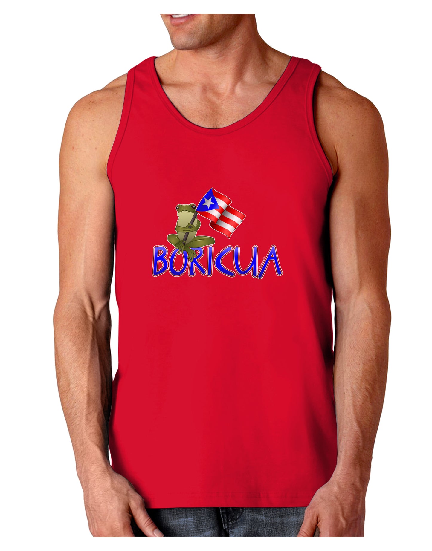 Coqui Boricua Dark Loose Tank Top-Mens Loose Tank Top-TooLoud-Red-Small-Davson Sales