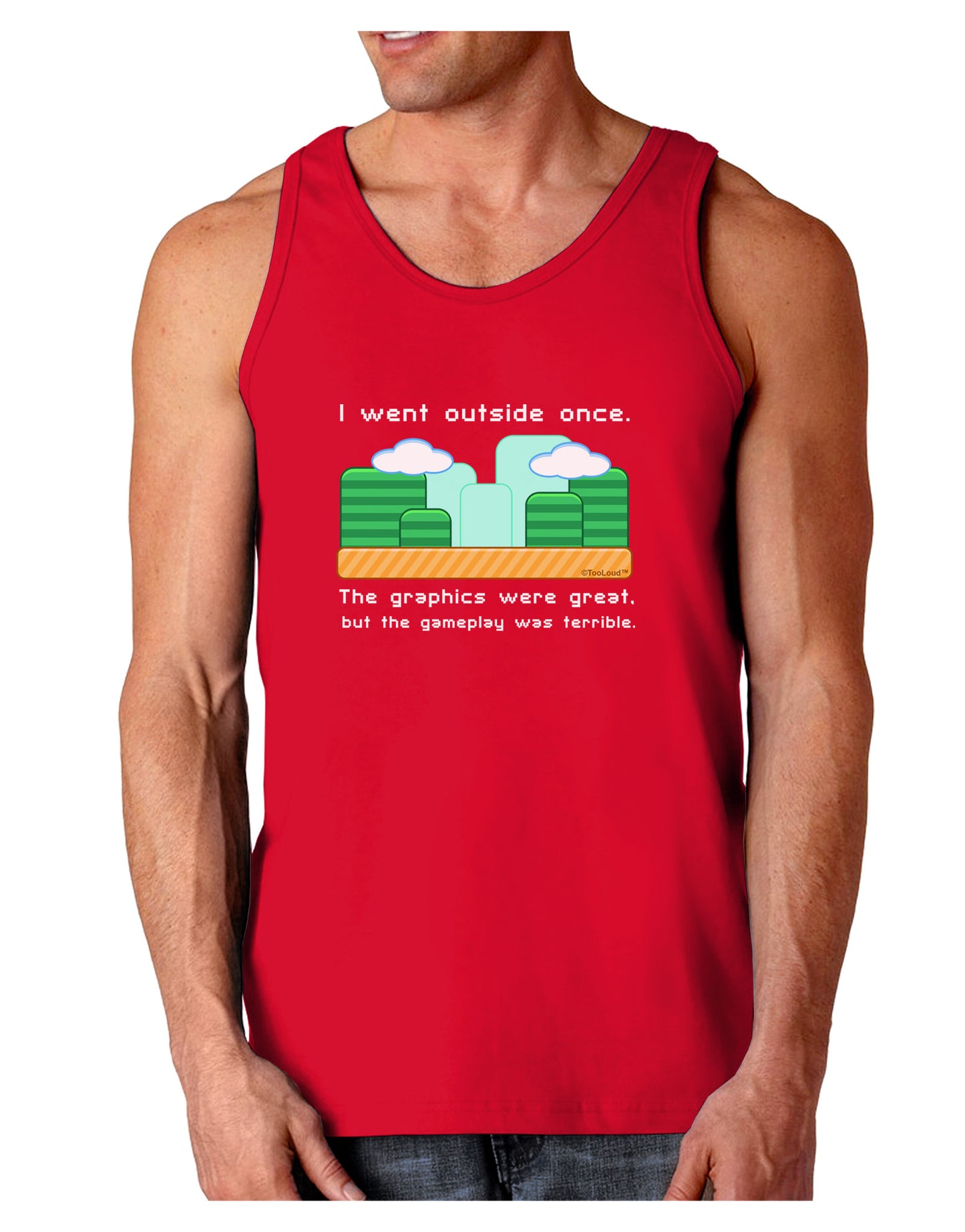 The Gameplay Was Terrible Dark Loose Tank Top-Mens Loose Tank Top-TooLoud-Red-Small-Davson Sales