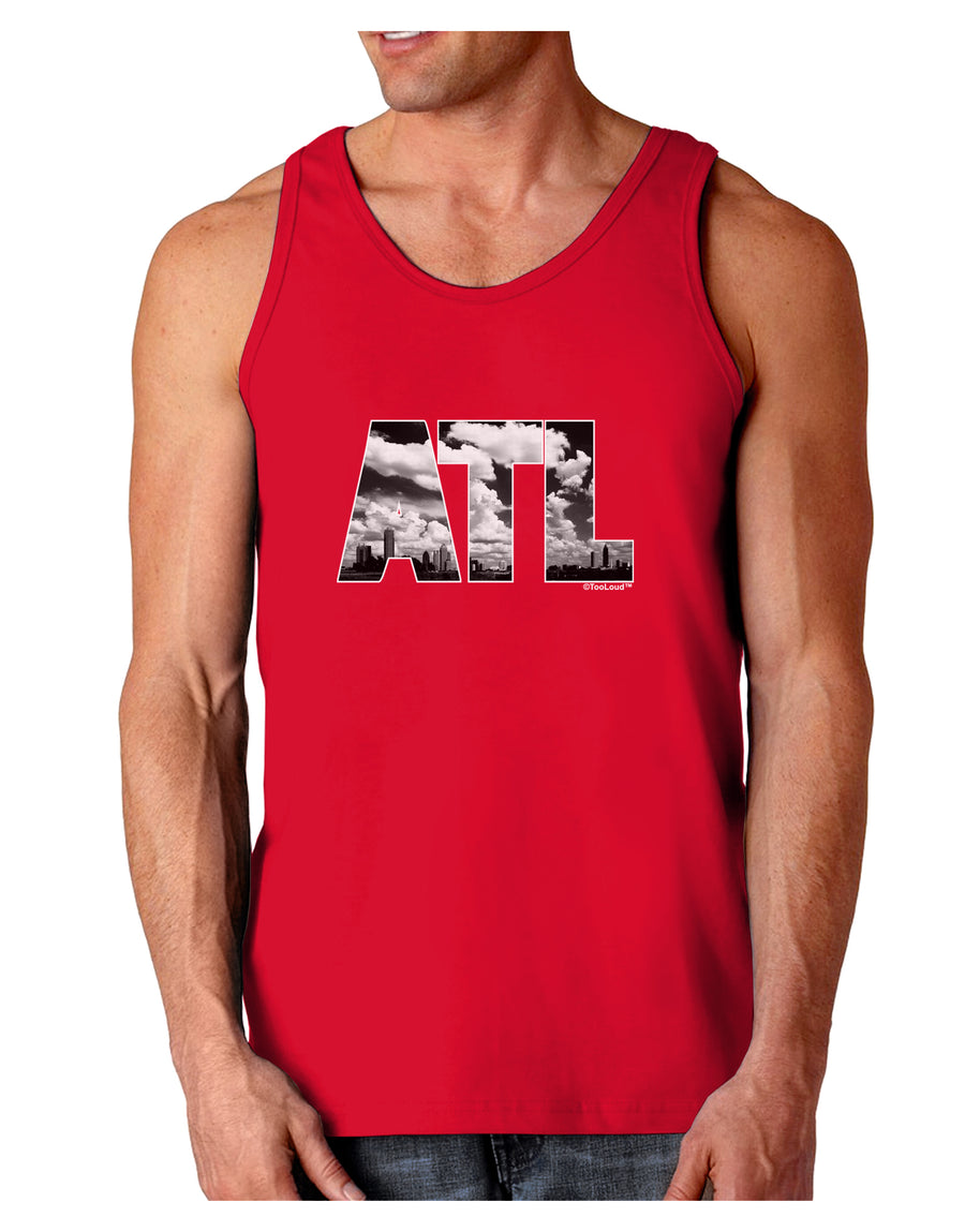 ATL Atlanta Text Dark Loose Tank Top by TooLoud-Mens Loose Tank Top-TooLoud-Black-Small-Davson Sales