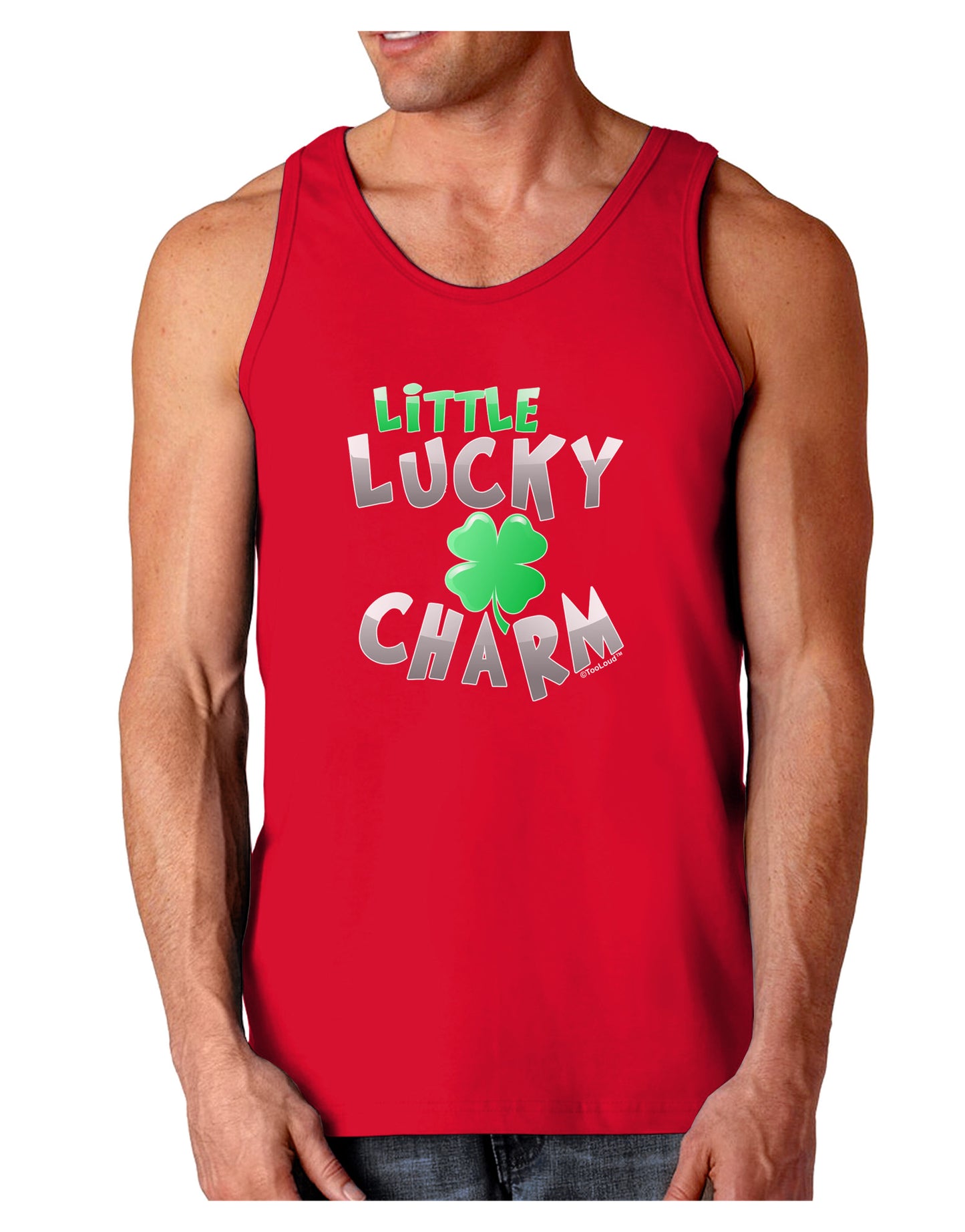 Little Lucky Charm Dark Loose Tank Top-Mens Loose Tank Top-TooLoud-Red-Small-Davson Sales