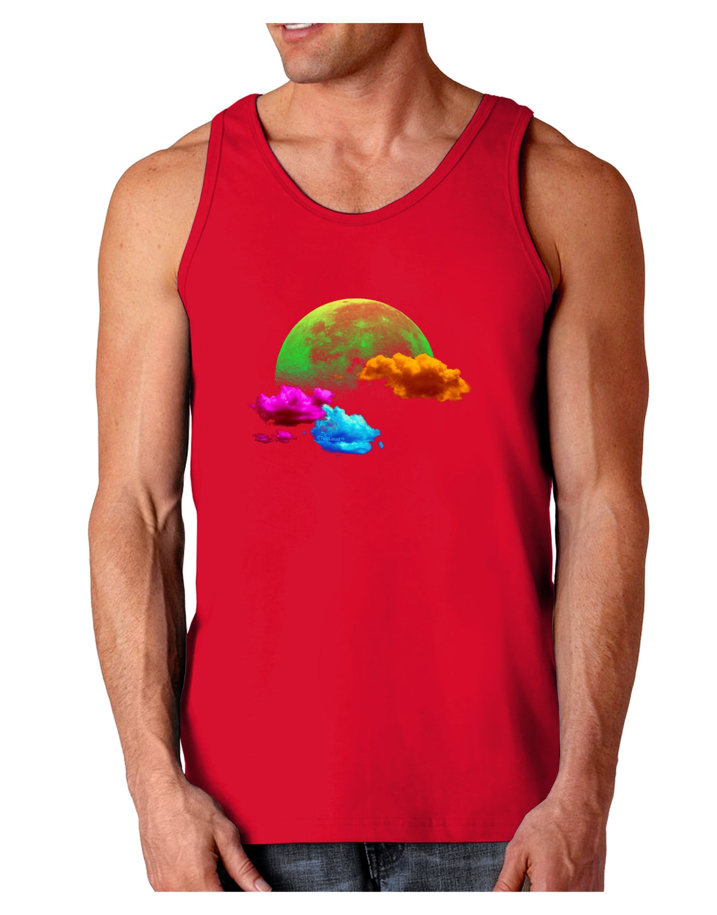 Moon Dream Hallucination Dark Loose Tank Top-Mens Loose Tank Top-TooLoud-Red-Small-Davson Sales