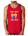 Sorry Girls I Like Boys Gay Rainbow Distressed Dark Loose Tank Top-Mens Loose Tank Top-TooLoud-Red-Small-Davson Sales