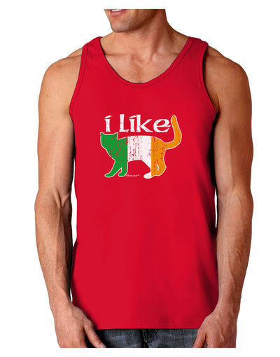 I Like Irish Cat Silhouette Dark Loose Tank Top by TooLoud-Mens Loose Tank Top-TooLoud-Red-Small-Davson Sales