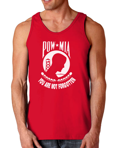 POW MIA Not Forgotten Dark Loose Tank Top-Mens Loose Tank Top-TooLoud-Red-Small-Davson Sales