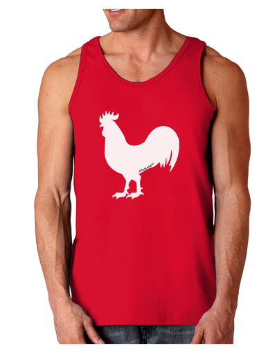 Rooster Silhouette Design Dark Loose Tank Top-Mens Loose Tank Top-TooLoud-Red-Small-Davson Sales