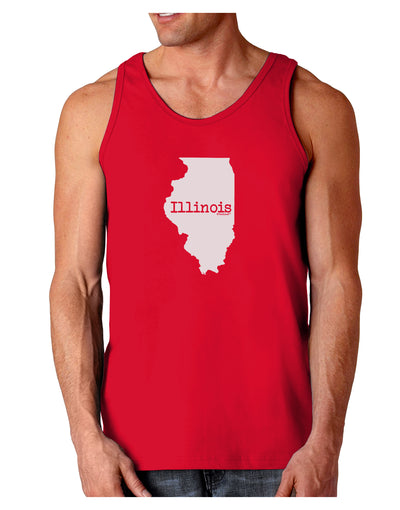 Illinois - United States Shape Dark Loose Tank Top by TooLoud-Mens Loose Tank Top-TooLoud-Red-Small-Davson Sales