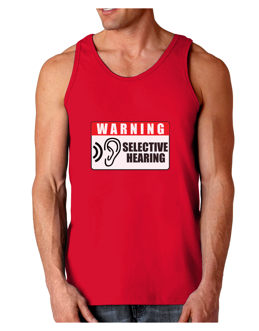 Warning Selective Hearing Funny Dark Loose Tank Top by TooLoud-Mens Loose Tank Top-TooLoud-Black-Small-Davson Sales