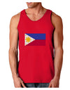 TooLoud Distressed Philippines Flag Dark Loose Tank Top-Mens Loose Tank Top-TooLoud-Red-Small-Davson Sales