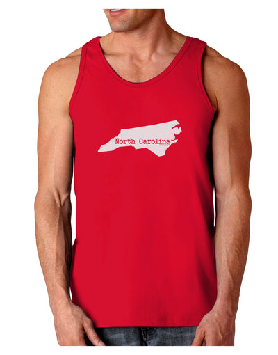 North Carolina - United States Shape Dark Loose Tank Top by TooLoud-Mens Loose Tank Top-TooLoud-Red-Small-Davson Sales