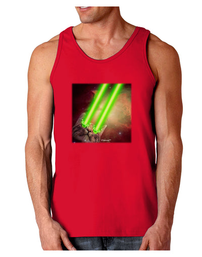 Laser Eyes Cat in Space Design Dark Loose Tank Top by TooLoud-Mens Loose Tank Top-TooLoud-Red-Small-Davson Sales