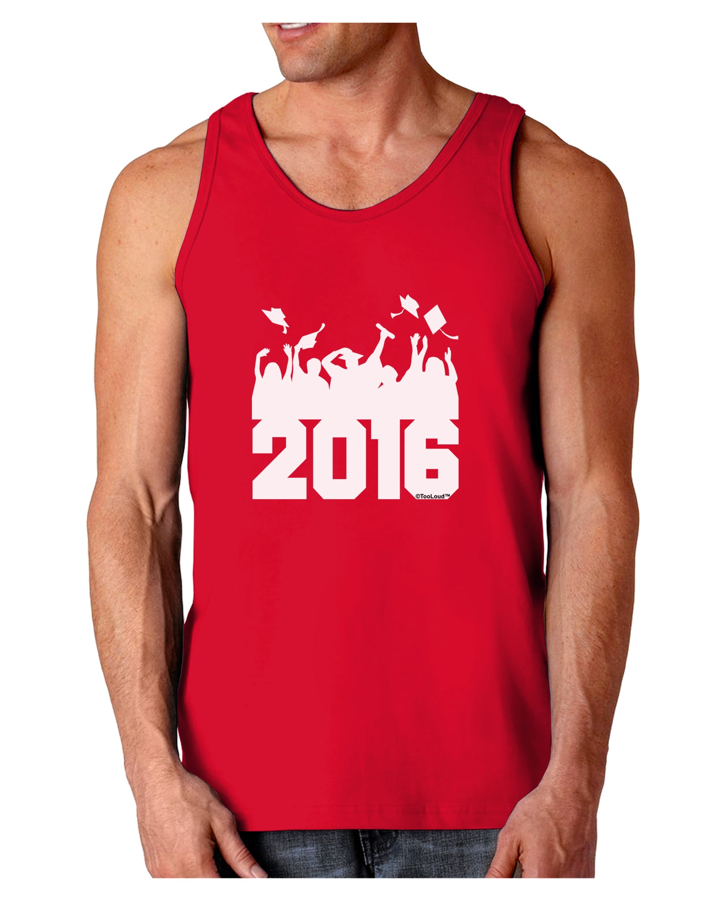 Current Year Graduation BnW Dark Loose Tank Top-Mens Loose Tank Top-TooLoud-Red-Small-Davson Sales