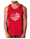 American Flag Heart Design - Stamp Style Dark Loose Tank Top by TooLoud-Mens Loose Tank Top-TooLoud-Red-Small-Davson Sales