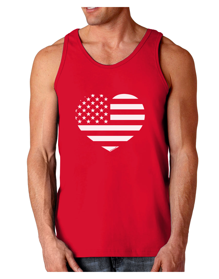 American Flag Heart Design - Stamp Style Dark Loose Tank Top by TooLoud-Mens Loose Tank Top-TooLoud-Black-Small-Davson Sales