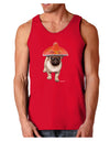 Pug Dog with Pink Sombrero Dark Loose Tank Top by TooLoud-Mens Loose Tank Top-TooLoud-Red-Small-Davson Sales