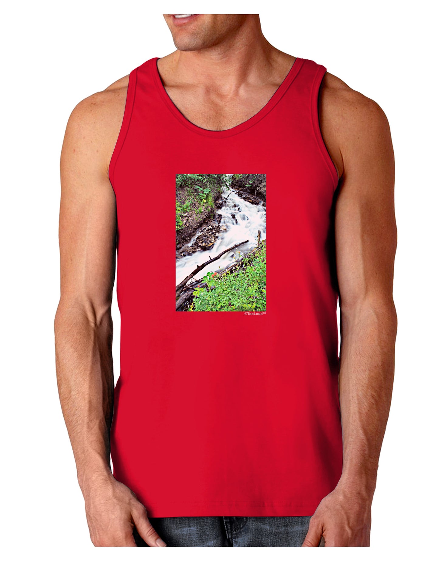 Colorado White River Dark Loose Tank Top-Mens Loose Tank Top-TooLoud-Red-Small-Davson Sales